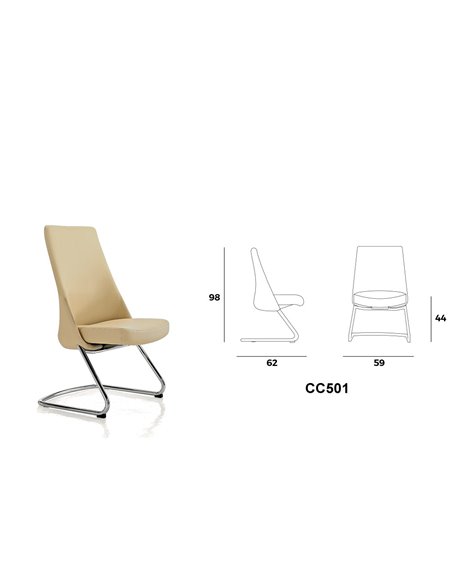 Крісло MPIU COCOON CC501 для відвідувача, на полозах, без підлокітників