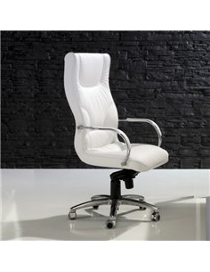 Крісло DILE BOSS WHITE для керівника, шкіряне