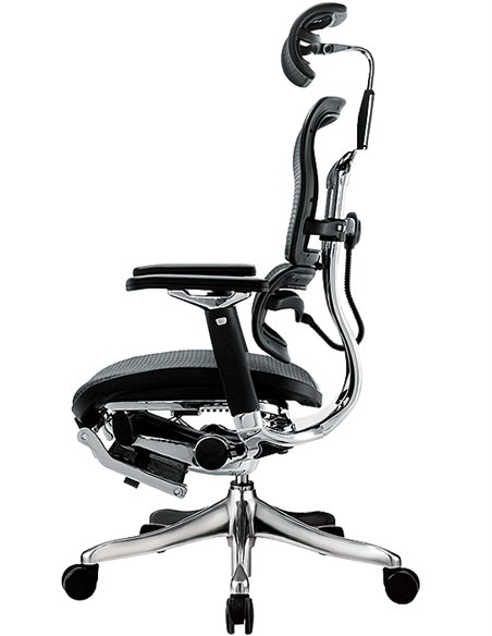 Крісло комп'ютерне ERGOHUMAN PLUS c підставкою для ніг, ергономічне, чорного кольору