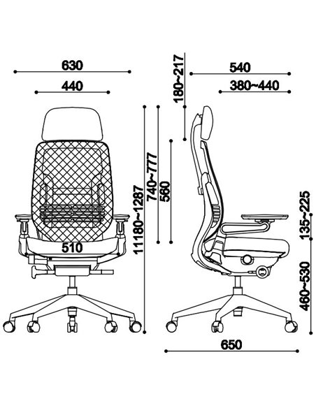Крісло EAGLE SEATING KARME (арт. 1501B-2HF24-Y) ергономічне, тканинне