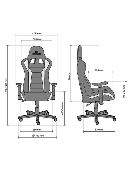 Крісло HEXTER ML R1D TILT PL70 ECO / 01 BLACK / GREEN геймерське