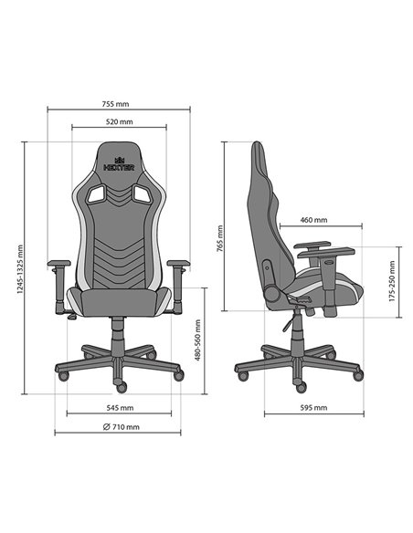 Крісло HEXTER PRO R4D TILT MB70 ECO / 01 BLACK / BLUE геймерське