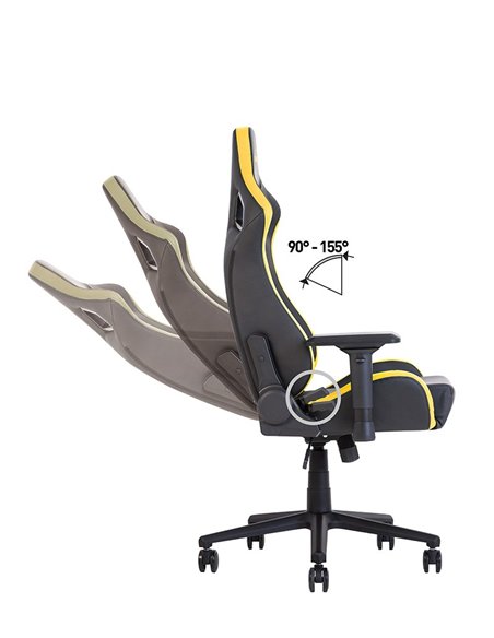 Крісло HEXTER PRO R4D TILT MB70 ECO / 01 BLACK / YELLOW геймерське