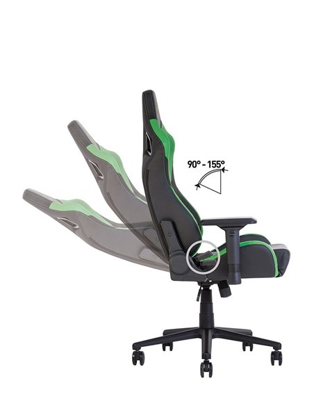 Крісло HEXTER PRO R4D TILT MB70 ECO / 02 BLACK / GREEN геймерське