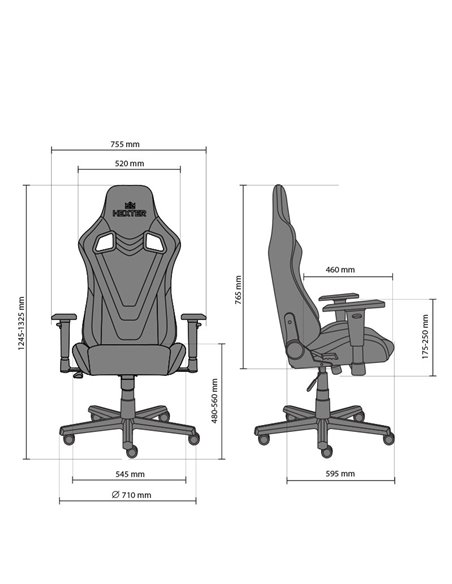 Крісло HEXTER PRO R4D TILT MB70 ECO / 02 BLACK / GREEN геймерське