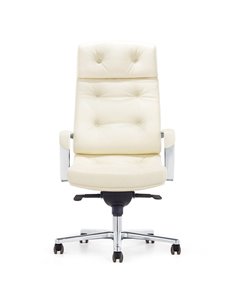 Крісло F133 WL для керівника, шкіряне, біле 2