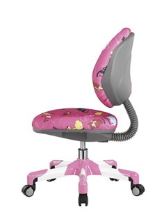 Крісло Mealux Y-120 PN метал білий / оббивка рожева зі звірятами 2