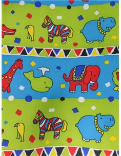 Крісло Mealux Y-818 GR3 оббивка зелена зі звірятами 2