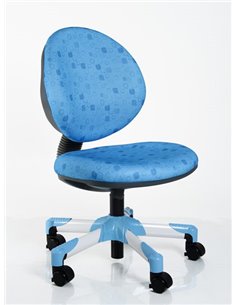 Крісло Mealux Y-120 BS метал білий / оббивка блакитна в квадратики