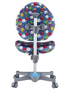 Крісло Mealux Y-136 BK сріблястий метал / оббивка блакитна з кульками 2