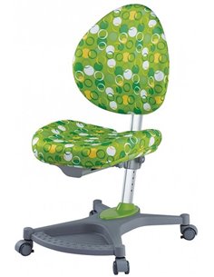 Крісло Mealux Y-136 ZK сріблястий метал / оббивка зелена з кульками