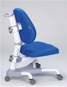 Крісло Mealux Y-718 WKB білий метал / оббивка синя однотонна