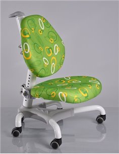 Крісло Mealux Y-718 WZ білий метал / оббивка зелена з кільцями