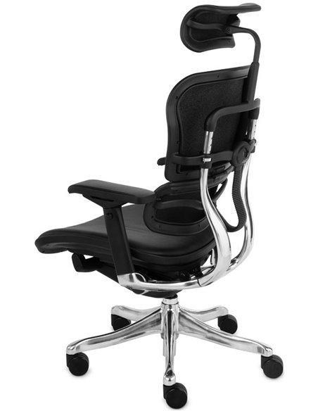 Крісло комп'ютерне ERGOHUMAN PLUS ергономічне, натуральна шкіра чорного кольору